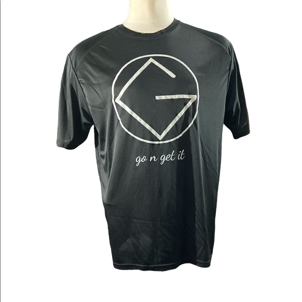 Paragon Black Mens Polyester T Shirt Lightweight go n get it Shirt sleeve Sz XL